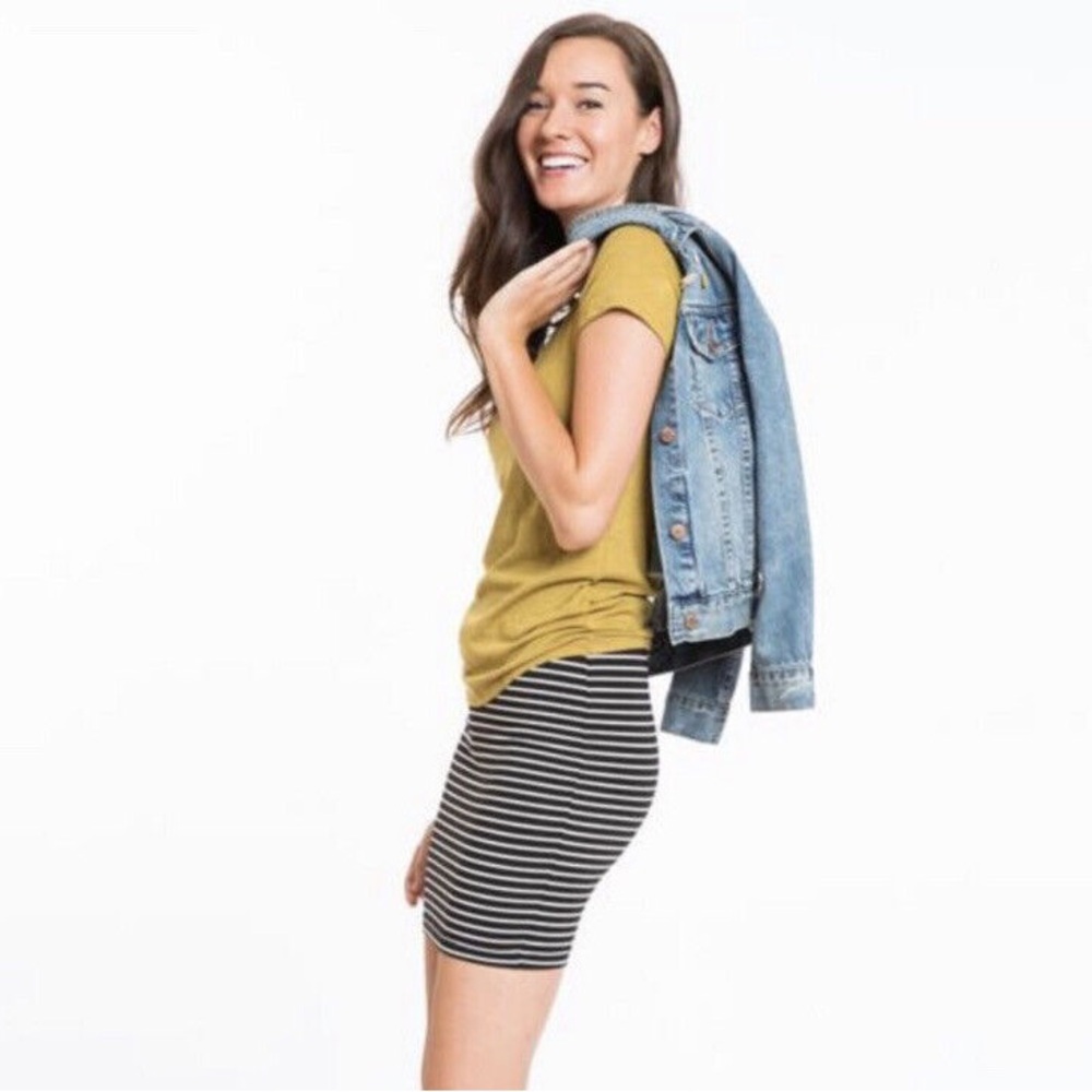 Marine Layer Striped Pencil Skirt - Black & White